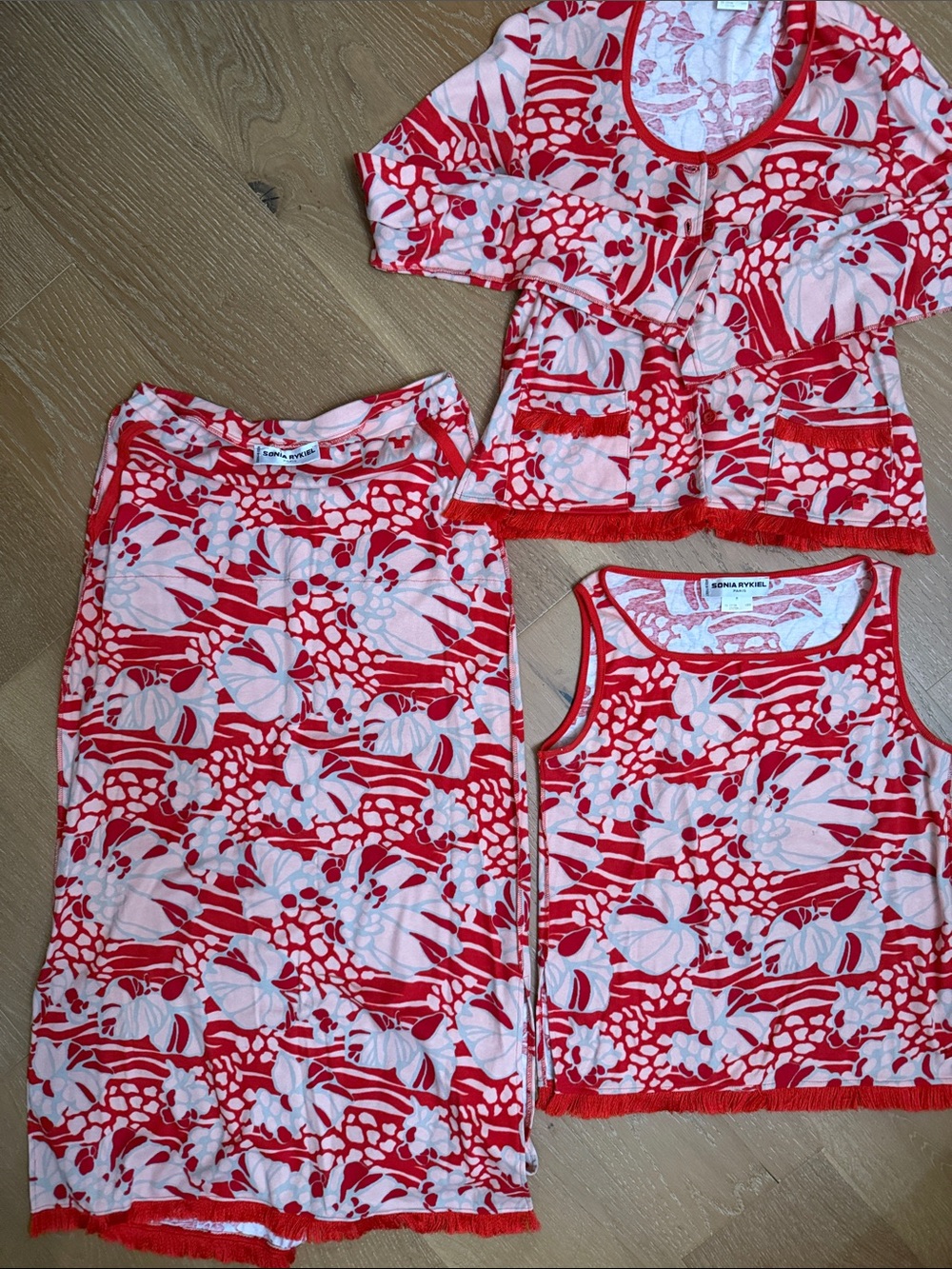 Sonia Rykiel women Red and White Floral Set